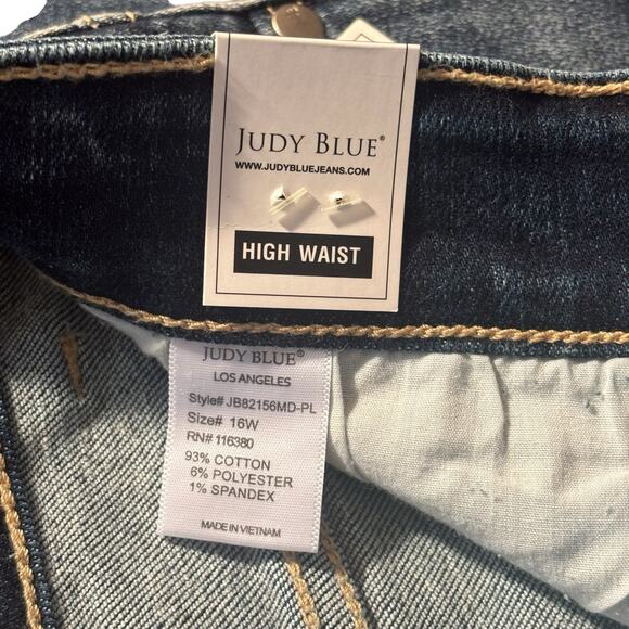 Judy Blue Boyfriend Jeans Women's 16W High Rise Relaxed Fit Ripped Stretch Denim - Picture 11 of 15
